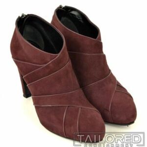 Jennifer Tattanelli Firenze Brown Suede Wrap Heel‎ Booties Sz 41